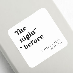Retro Script Typografie The Night Before Probe Quadratischer Aufkleber