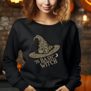Retro Script Witchy Hat Halloween Womens Costume Sweatshirt