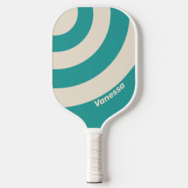 Retro Sea Breeze Drei Kreise Streifen mit Name Pickleball Schläger