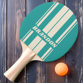 Retro Sea Breeze Dualboard Streifen mit Namen Tischtennis Schläger