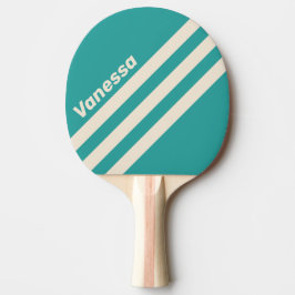 Retro Sea Breeze Three Angled Striping with Name Tischtennis Schläger