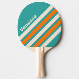 Retro Sea Breeze Vibe Angled Striping with Name Tischtennis Schläger