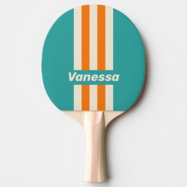 Retro Sea Breeze Vibe Pin Stripes with Name Tischtennis Schläger