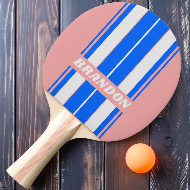 Retro Sea Kiss Board Streifen mit Namen Tischtennis Schläger (Von Creator hochgeladen)