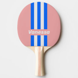 Retro Sea Kiss Pin Stripes with Name Tischtennis Schläger