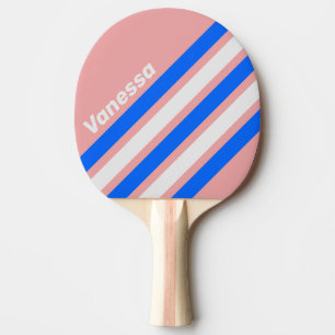 Retro Sea Kiss Schräge Streifen mit Namen Tischtennis Schläger