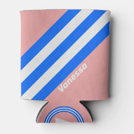 Retro Sea Kiss Streifen mit Namen Dosenkühler