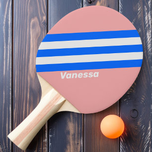 Retro Sea Kiss Streifen mit Namen Tischtennis Schläger
