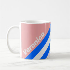 Retro Sea Kiss Stripes with Name Kaffeetasse