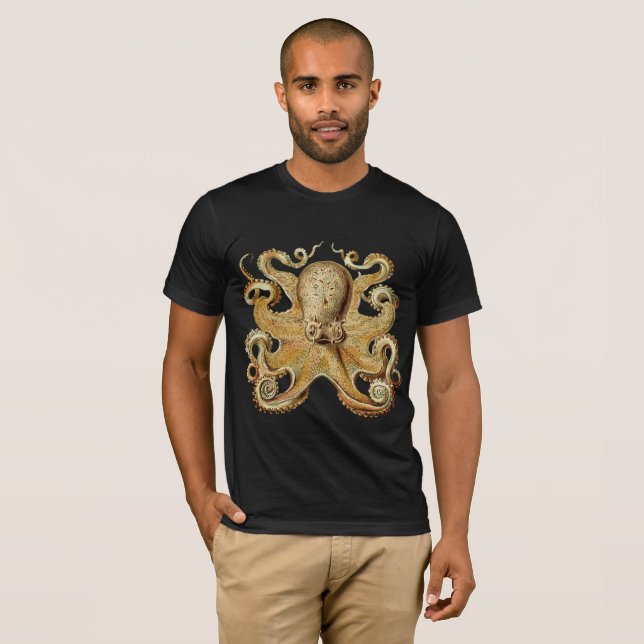 Retro Sea Odyssey: Vintager Oktopus T-Shirt (Vorne ganz)