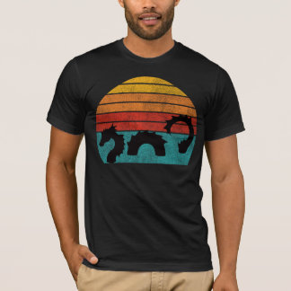 Retro Sea Serpent Silhouette | Vintages Design T-Shirt