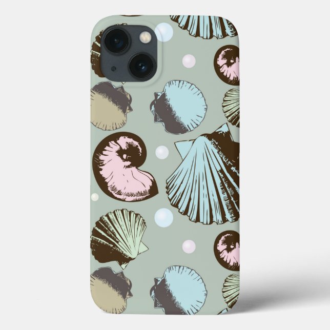 Retro Seashell Muster Case-Mate iPhone Hülle (Rückseite)