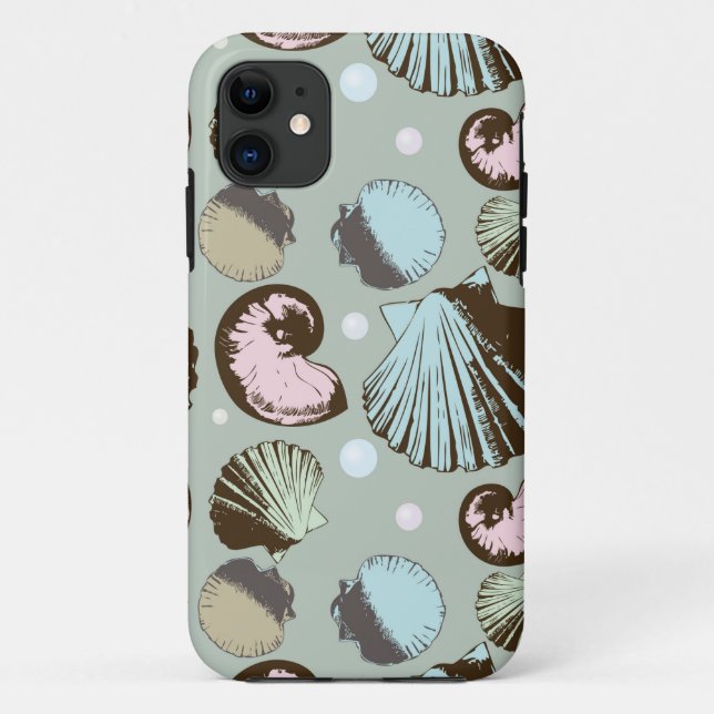 Retro Seashell-Muster Case-Mate iPhone Hülle (Rückseite)