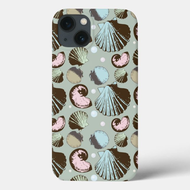 Retro Seashell-Muster Case-Mate iPhone Hülle (Rückseite)