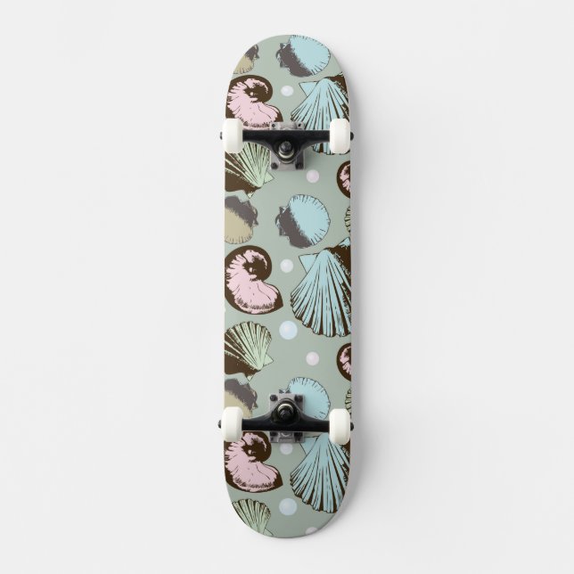 Retro Seashell-Muster Skateboard (Vorderseite)