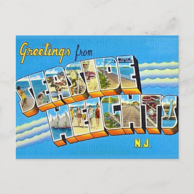 Retro Seaside Heights NJ Postcard Postkarte (Vorderseite)