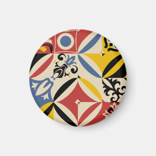 Retro-Sechziger-Jahre-Azulejos-Geometrisches-Muste Magnet