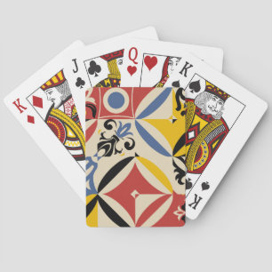 Retro-Sechziger-Jahre-Azulejos-Geometrisches-Muste Spielkarten
