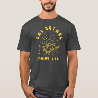 Retro Sechziger Jahre Ski Bethel Maine Gelb Vintag T-Shirt