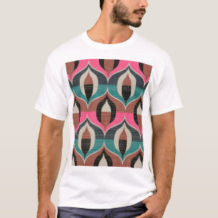 Retro-Sechziger-Jahre-Stil nahtloses Muster T-Shirt