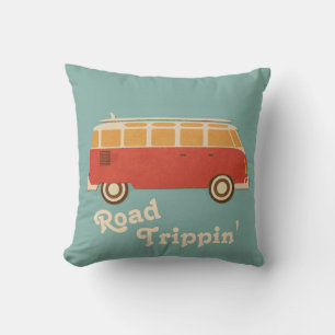 Retro Sechziger Jahre Türkis Orange Gelbe Road Tri Kissen
