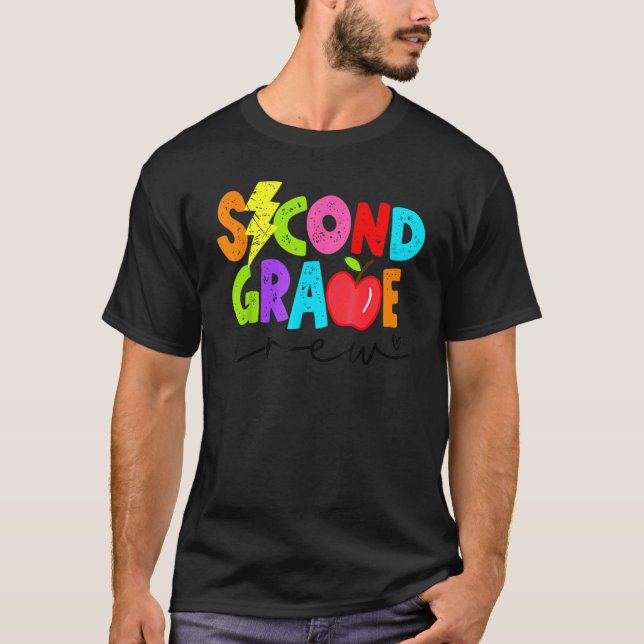 Retro Second Grade Crew Light Bolt 2nd Grade Back  T-Shirt (Vorderseite)