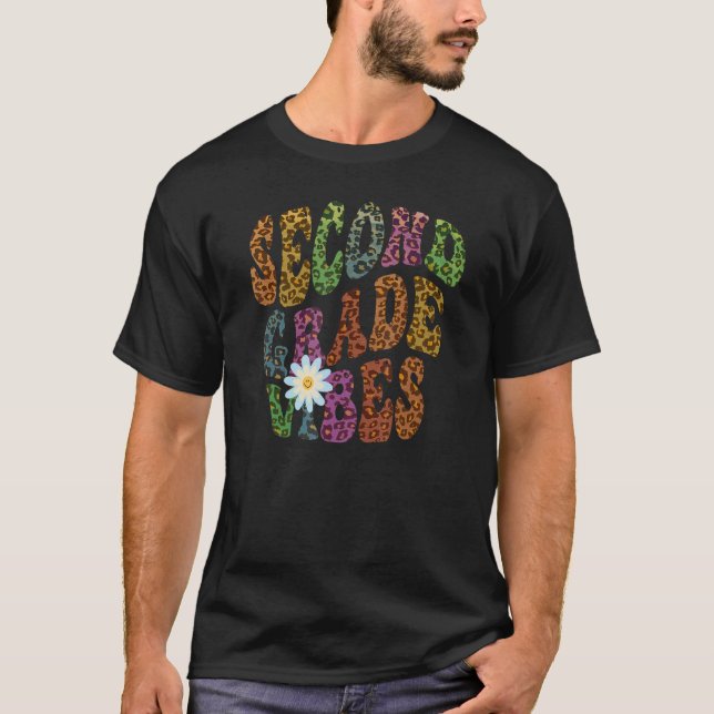 Retro SECOND GRADE VIBES Lehrerin Friedliche Liebe T-Shirt (Vorderseite)