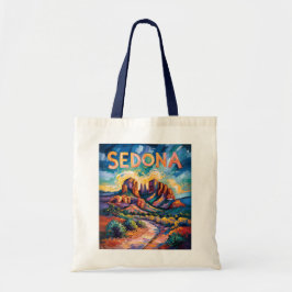 Retro Sedona Arizona Travel Van Gogh Art Landscape Tragetasche