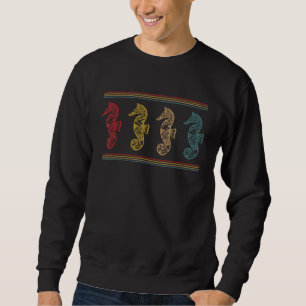 Retro-Seepferd Unterwasser-Fisch-Aquarium-Tier Lo Sweatshirt