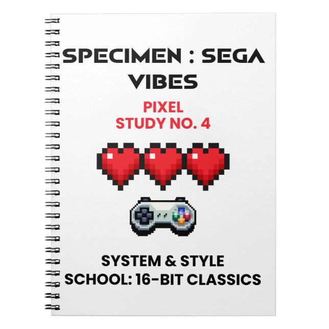 Retro Sega Vibes Pixel Studie Nr. 4 Notizblock (Vorderseite)