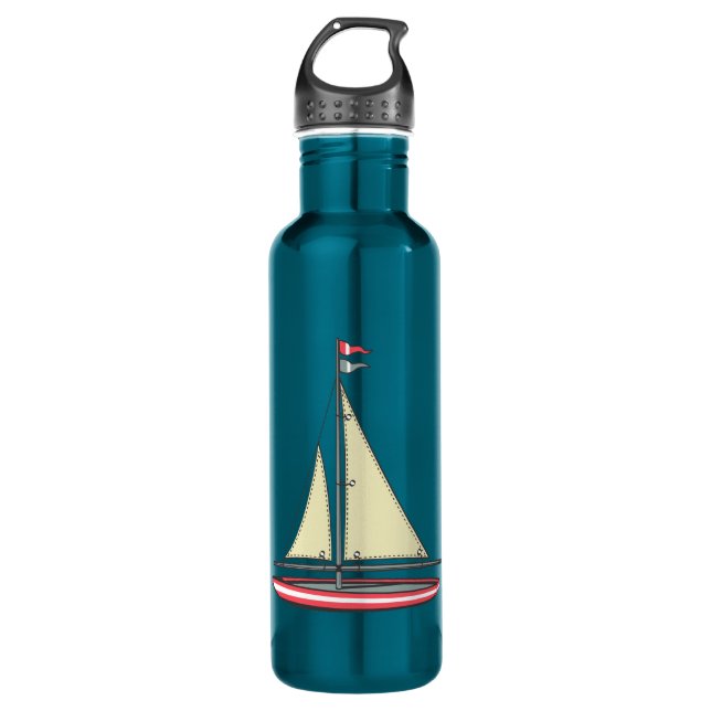Retro Segelboot Trinkflasche (Vorderseite)