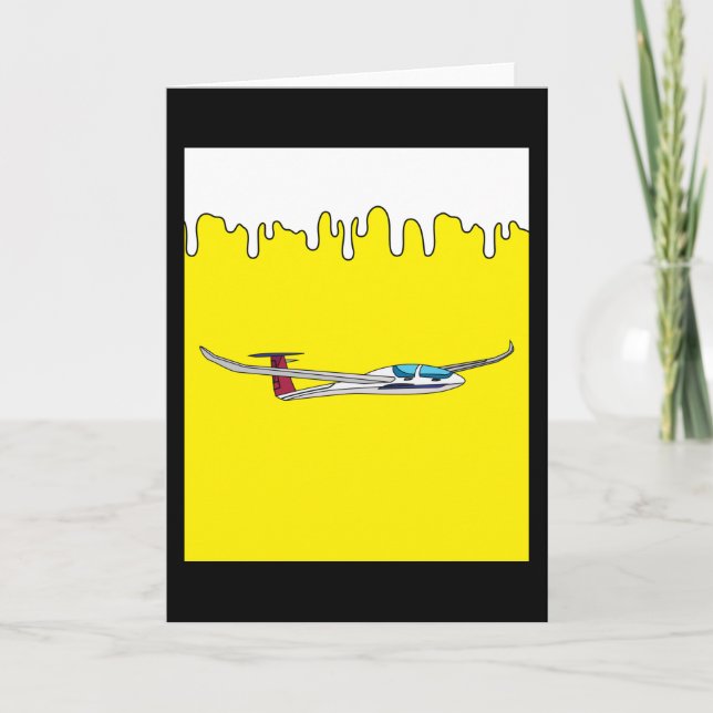 Retro-Segelflugzeug Karte (Vorderseite)