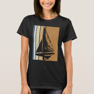 Retro-Segelschiff-Skipper-Schiff-Katamaran-Yacht-S T-Shirt