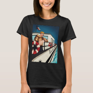Retro-Segler bei Sonnenuntergang: Vintage-nautisch T-Shirt