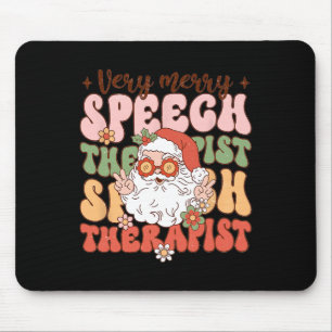 Retro sehr fröhlicher Sprachtherapeut Weihnachten  Mousepad