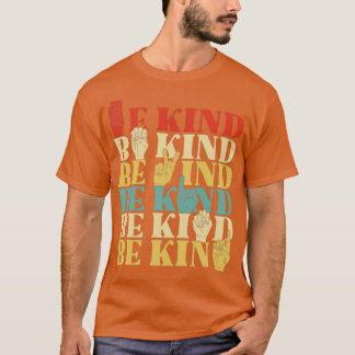 Retro Sei ein freundliches Shirt in der Sprache de