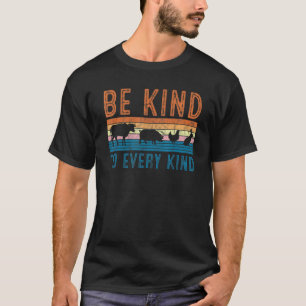 Retro Sei nett zu jeder Art von Tier Vegan Veget T-Shirt