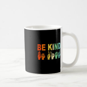 Retro Seid nette Hand Zeichen ASL Autismus Bewusst Kaffeetasse