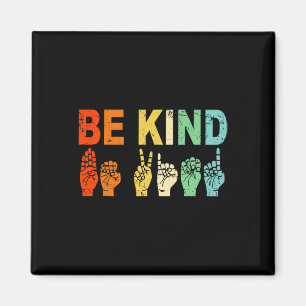 Retro Seid nette Hand Zeichen ASL Autismus Bewusst Magnet