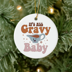 Retro seines ganz Gravy Baby Vintag Fall Erntedank Keramik Ornament