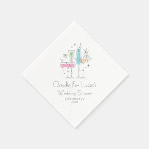 Retro-Sekt Champagner-Junggesellinnenabschied Serviette