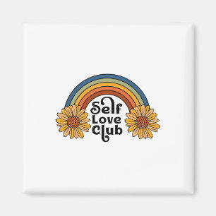 Retro Self Liebe Club Sonnenblumen Regenbogen Zahn Magnet