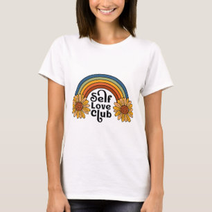 Retro Self Liebe Club Sonnenblumen Regenbogen Zahn T-Shirt