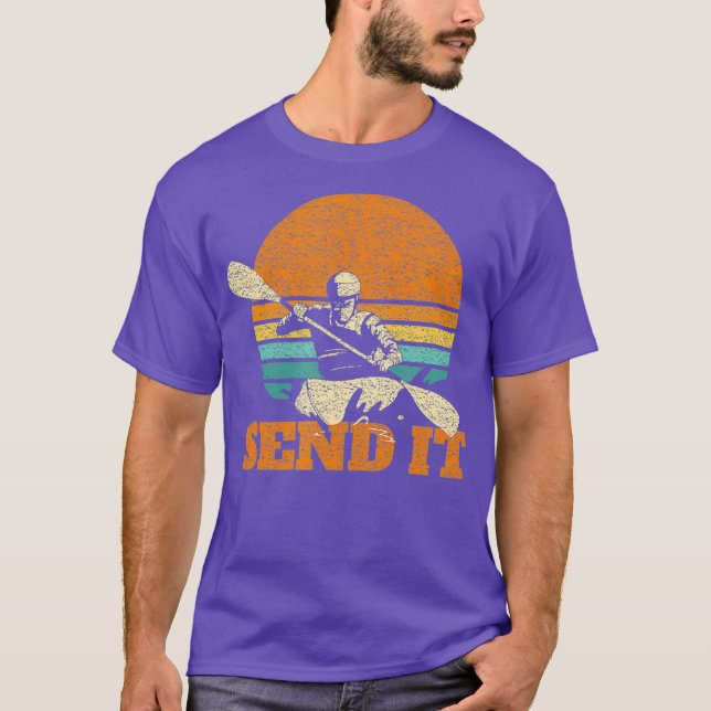 Retro senden Sie es Whitewater Rafting Slang Desig T-Shirt (Vorderseite)
