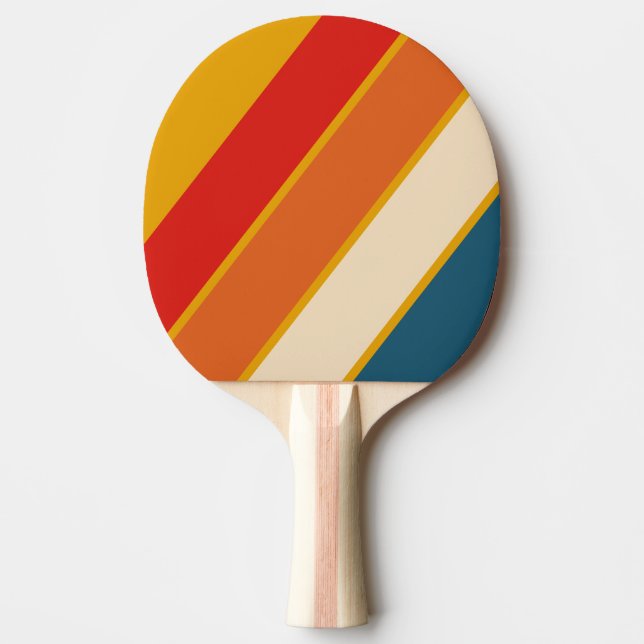 Retro Senf Bold Gestreift Tischtennis Schläger (Vorderseite)