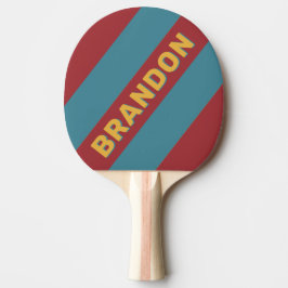 Retro Senf Seed Bold Streifen mit Namen Tischtennis Schläger