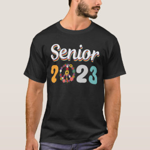 Retro Senior 2023 mit Peace Blume unterzeichnen Gr T-Shirt