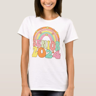 Retro Senior 2024 Groovy Class of 2024 Abschluss T-Shirt