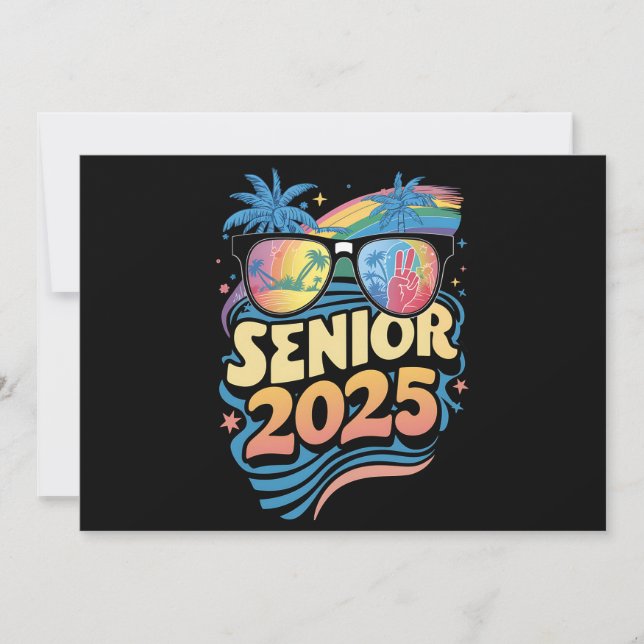 Retro Senior 2025 Class of 2025 Abschluss Einladung (Vorderseite)