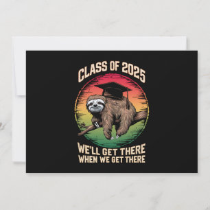 Retro Senior Class of 2025 Sloth Cap Abschluss Einladung